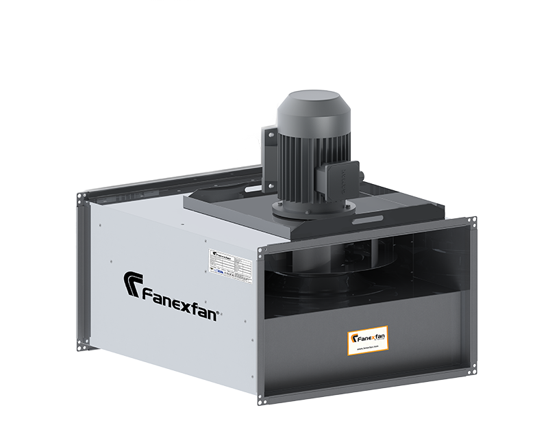 HARİCİ MOTORLU GERİYE EĞİK SEYREK KANATLI DİKDÖRTGEN KANAL FANLARI